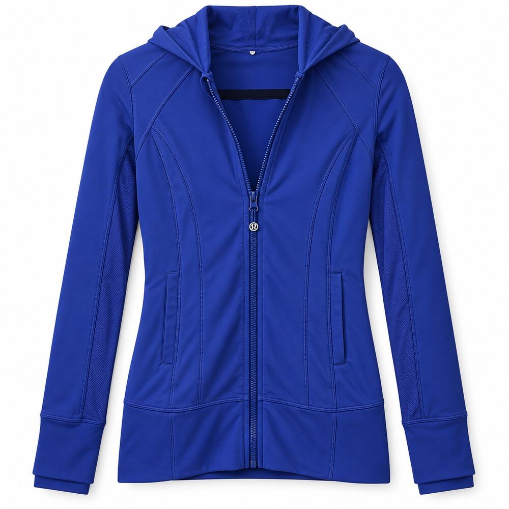 Lululemon Daily Practice Jacket 6 Sapphire Blue Full Zip Hood